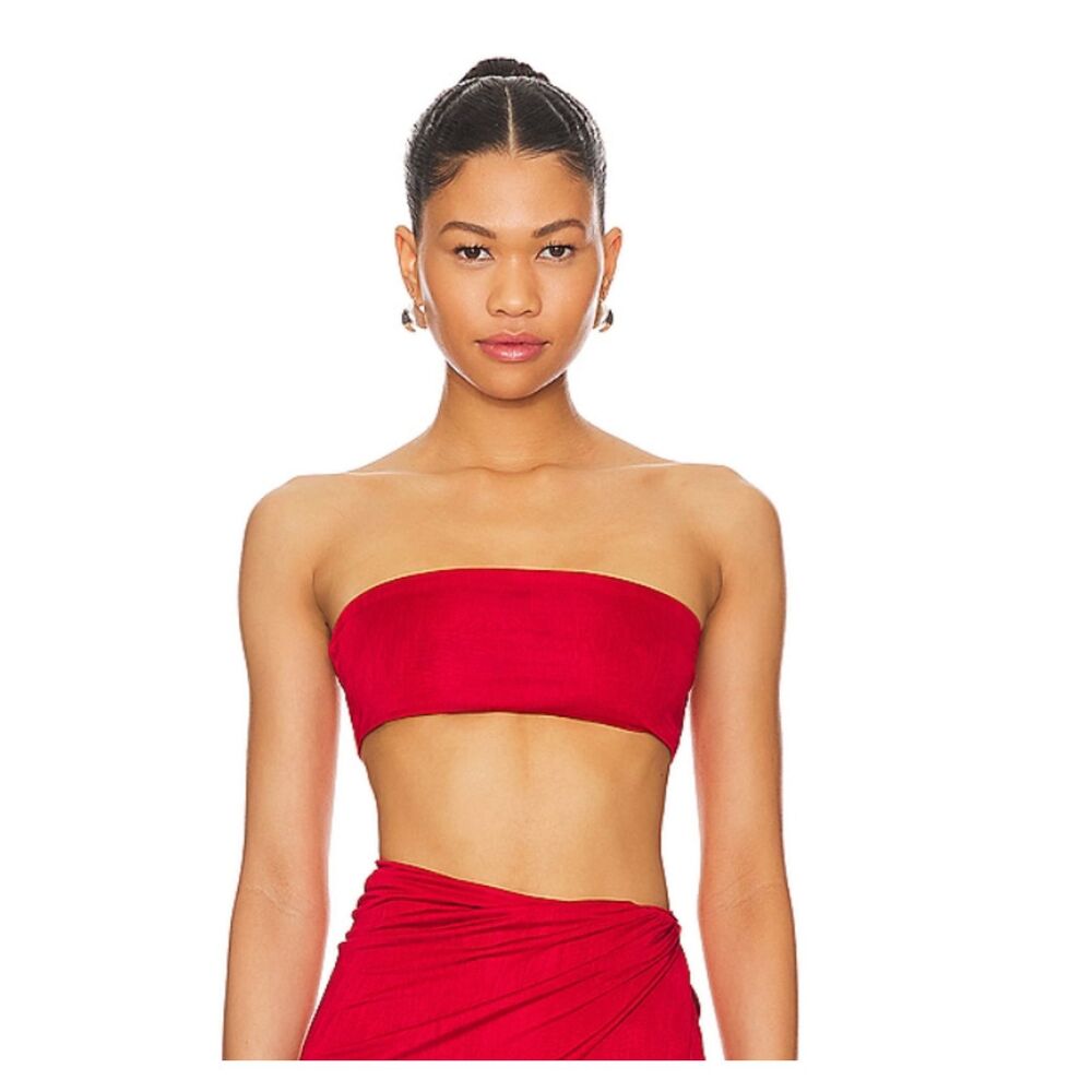 NWT: Stretchy Superdown Red Bandeau Top w/ texture (Small)